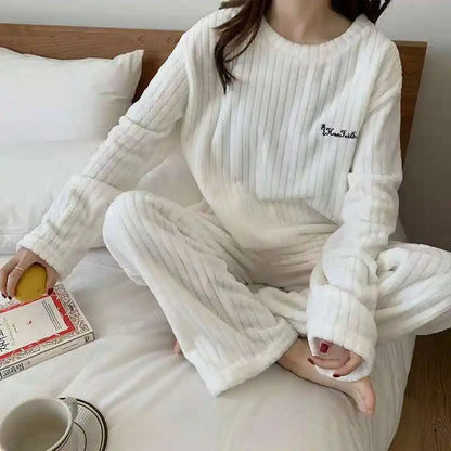 Free Shipping For Cozy Velvet Fleece Pajama Set - Autumn Casual ComFor t