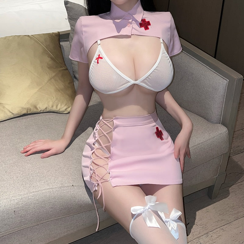 Free Shipping For Sexy Nurse And Patient Costume