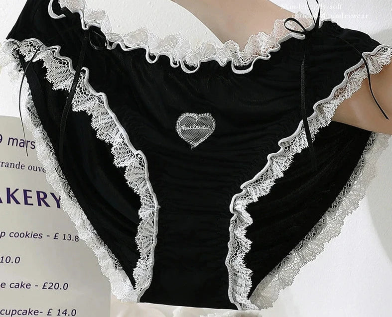 Free Shipping For Plus Size Lolita Maid Lingerie - Lace Panties(L-4XL)