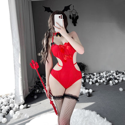 Free Shipping For Sexy Lingerie Red Devil Costume