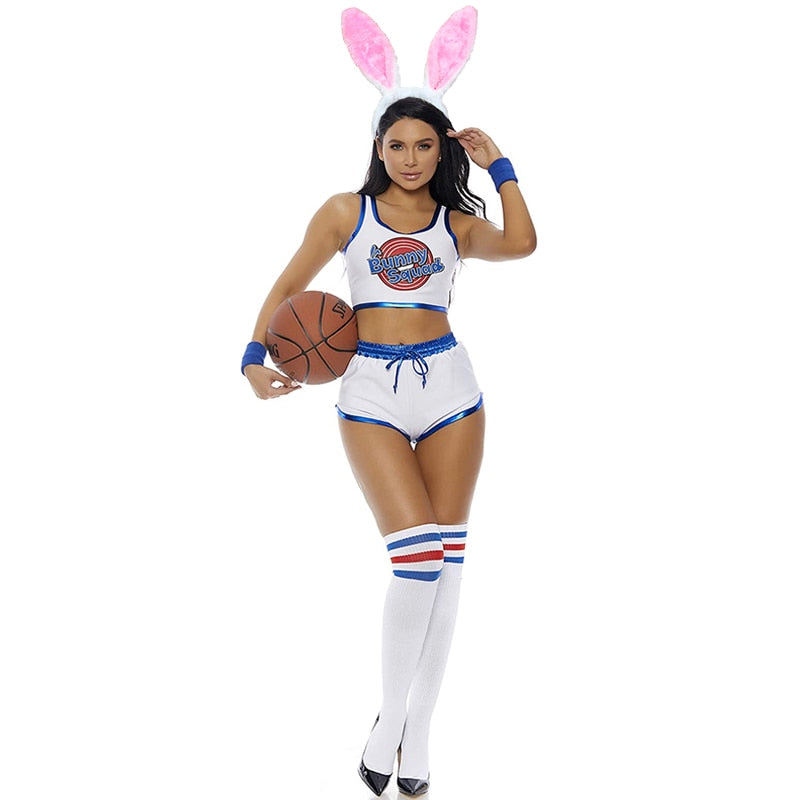 Free Shipping For Sexy Lingerie Sporty Sexy Bunny Cheerleaders Costume