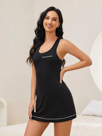 Summer Night Vibes - Women's Racerback Camisole Nightgown (S-XL)