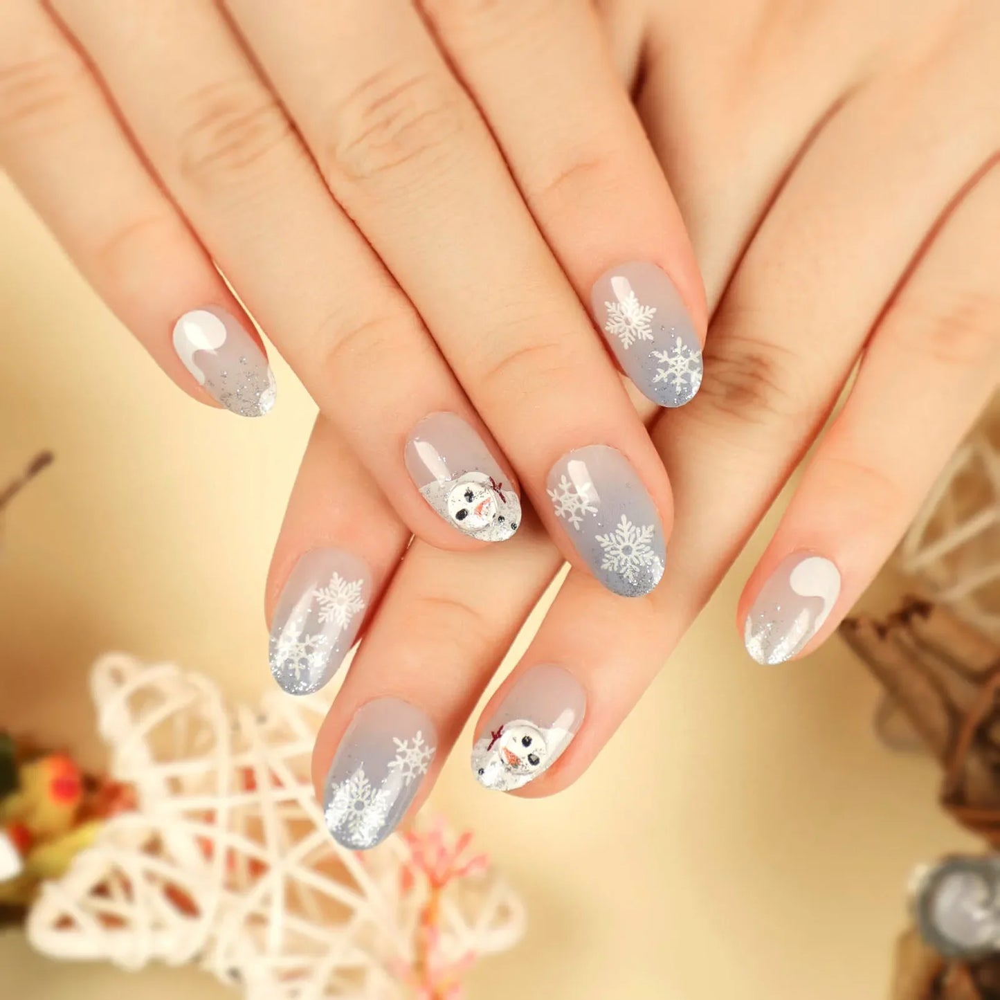 Free shipping for 24Pcs Almond Press on Nails Y2K Star Diamond Designs for Cool Girls Nude Color Fake Nails for Women Fukk Cover False Nail Tips