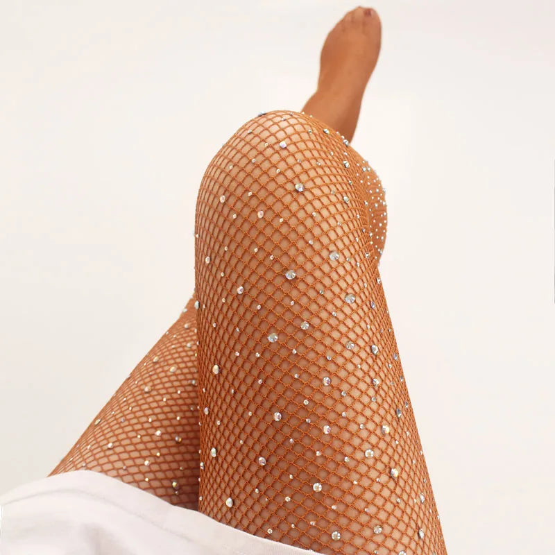 Free Shipping For Rhinestone Ballroom & Latin Dance Stockings - Professional Shiny Fishnet