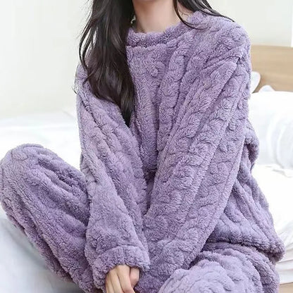 Free Shipping For Cozy Velvet Fleece Pajama Set - Autumn Casual ComFor t