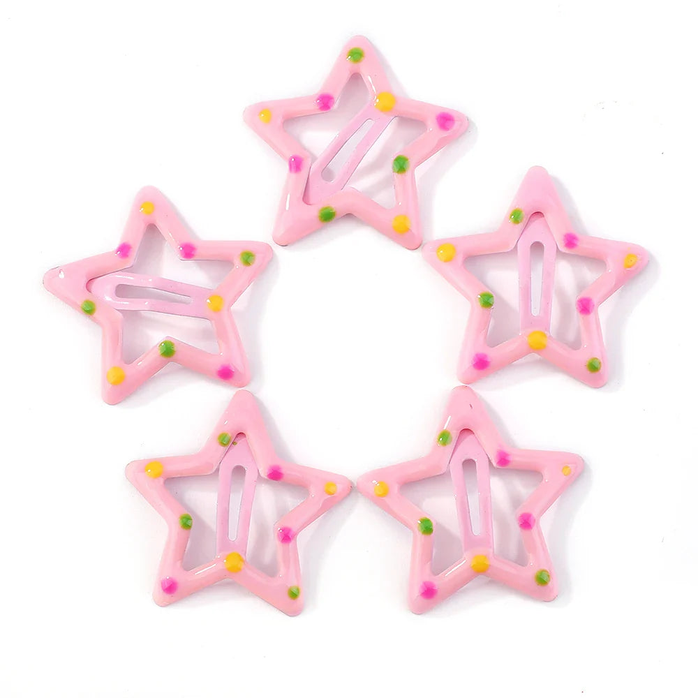 Free shipping for 10Pcs BB Hair Clips Silver Star Y2K  Women Grils Cute Metal Star Hair Clips Side Barrettes Hair Grip Hair Accessories Headwear