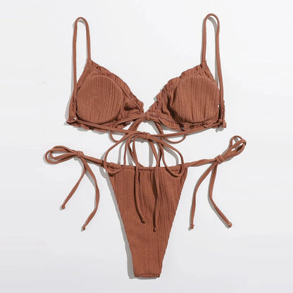 Sun-kissed Elegance Bandage Bikini Set (S-XL)