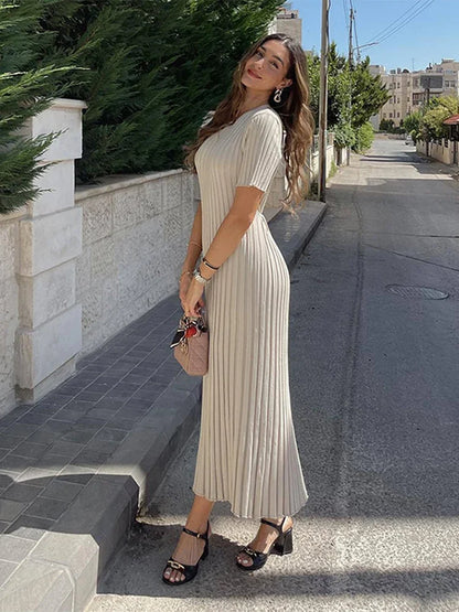 Striped Tassel Maxi Dress