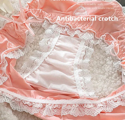 Free Shipping For Plus Size Lolita Maid Lingerie - Lace Panties(L-4XL)