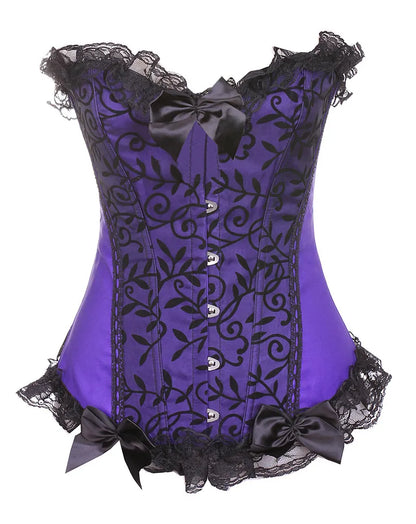 Free Shipping For Fashionable Lace Bow Corset Bustier - Brocade Lingerie Shapewear (XS-6XL)