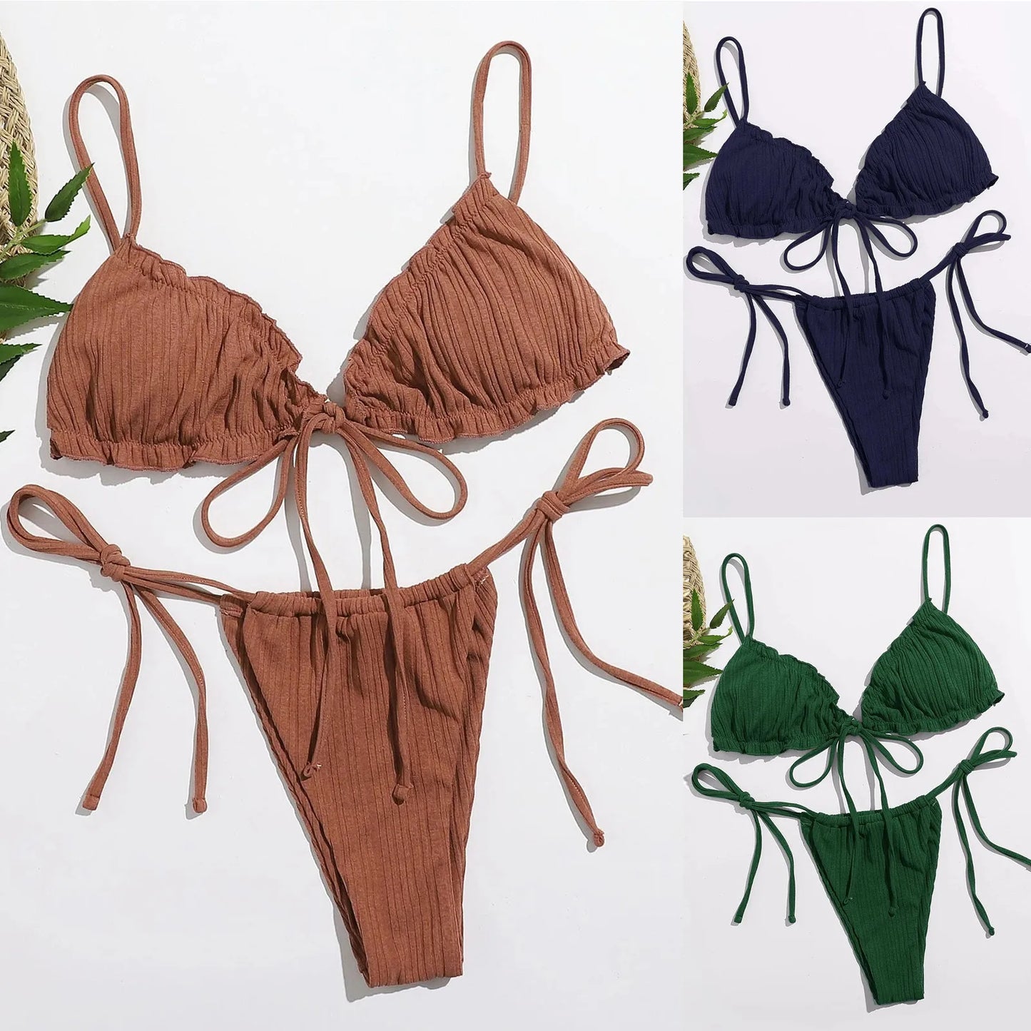 Sun-kissed Elegance Bandage Bikini Set (S-XL)