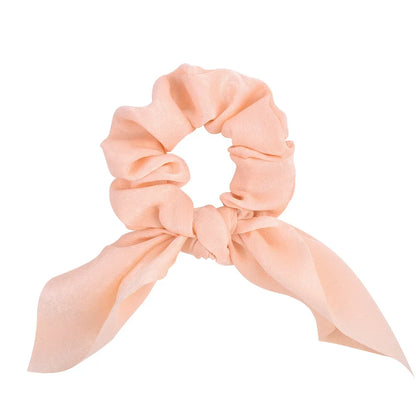 Free shipping for New Chiffon Bowknot Elastic Hair Bands For Women Girls Solid Color Scrunchies Headband Hair Ties Ponytail Holder Hair Accessorie