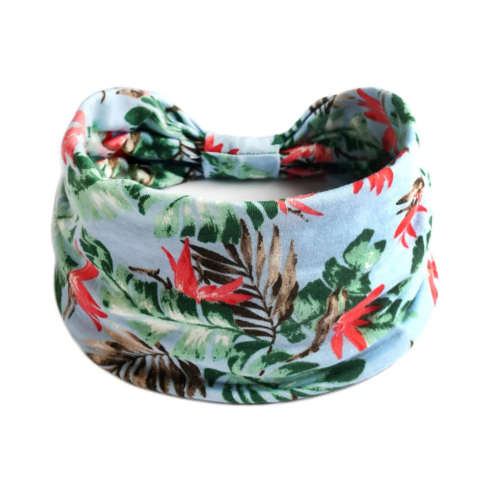 Free shipping for Wide Bandana headbands for Women  Bandeau Headbands Knot Hair Scarf Bands Stretch Floral Printed Non Slip Headbands Elastic