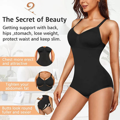 Free Shipping For Seamless Tummy Control Bodysuit - Built-In Bra, Full Body Shaper (S-4XL)