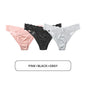 Free Shipping For SatinGlam - Lace Temptation Satin Panties - 3Pcs (M-L)