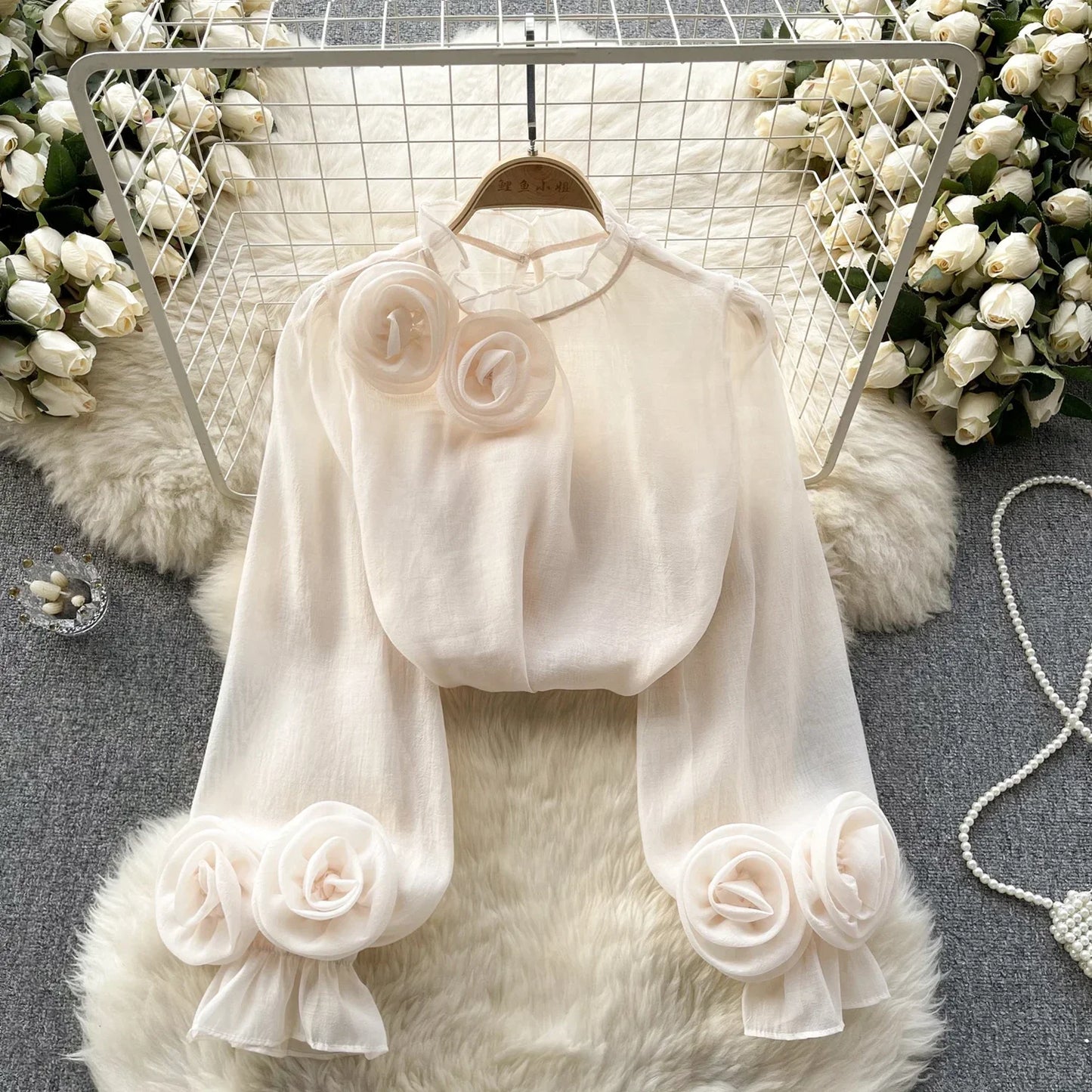 Free shipping for Ruffle Chiffon Blouse Summer Women Lantern Sleeve Fashion Slim Loose Vacation Ladies Y2K Casual Chic Tops