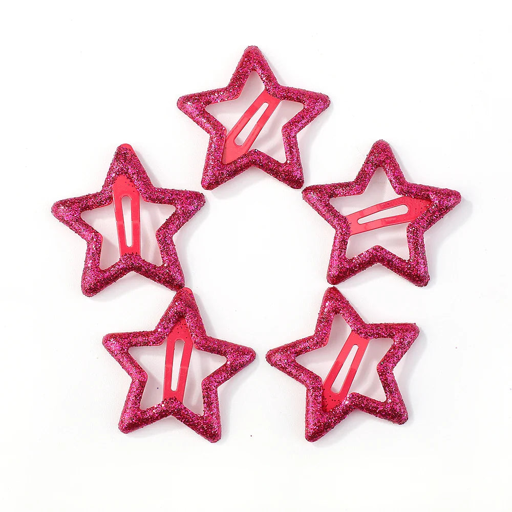 Free shipping for 10Pcs BB Hair Clips Silver Star Y2K  Women Grils Cute Metal Star Hair Clips Side Barrettes Hair Grip Hair Accessories Headwear