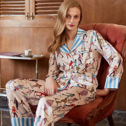 Free Shipping For Ice Silk Comfort - High-End Lapel Pajama Set for Spring/Summer (S-L)