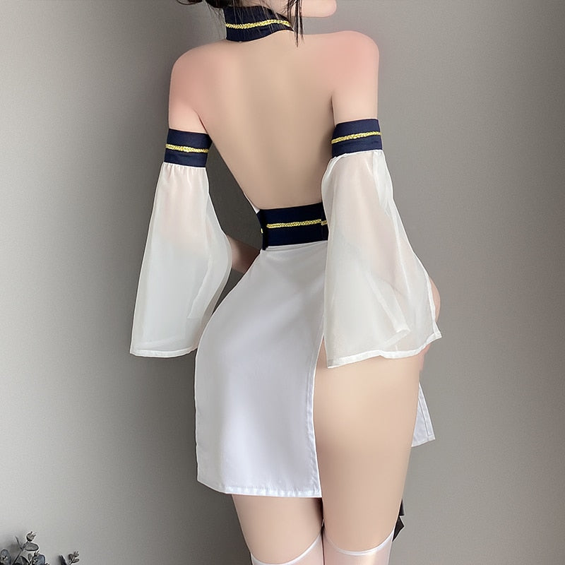 Free Shipping For White Sexy Ninja Costume