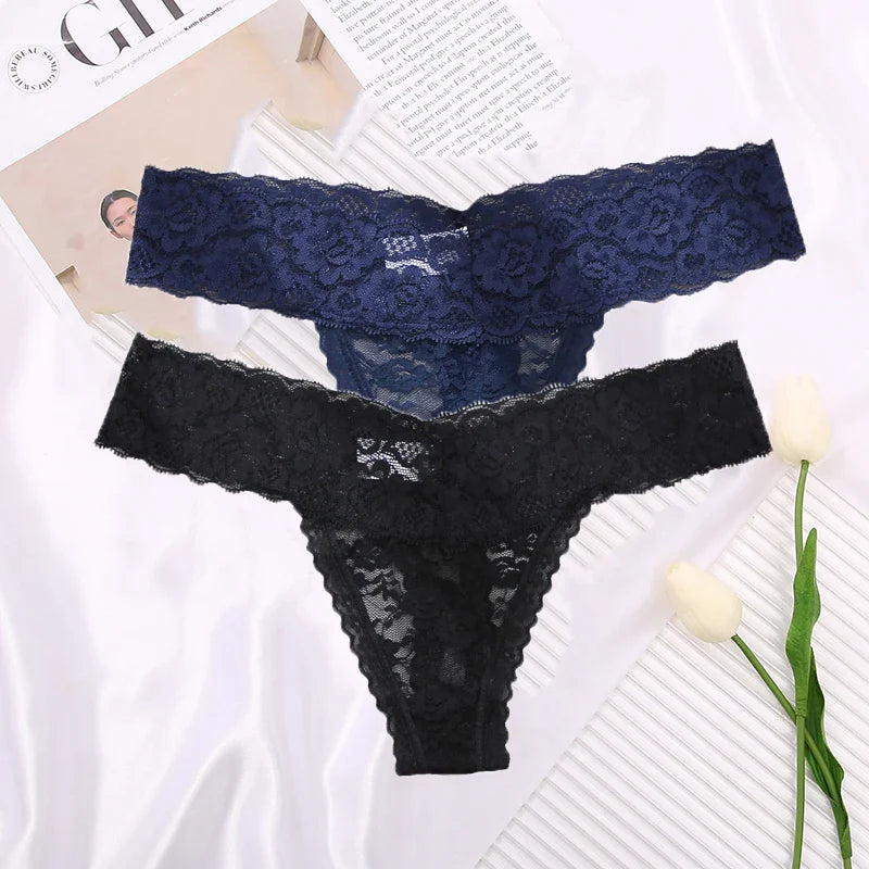 Free Shipping For Flirty Lace Thong Set - 2PCS Floral Underwear for Women (M-XL)