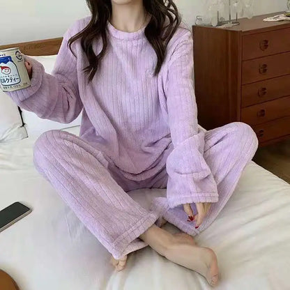 Free Shipping For Cozy Velvet Fleece Pajama Set - Autumn Casual ComFor t