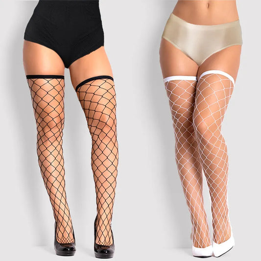 Free Shipping For Hollow Out Lace Fishnet Garter Belt - Thigh-Highs Stocking with Bowknot Detail