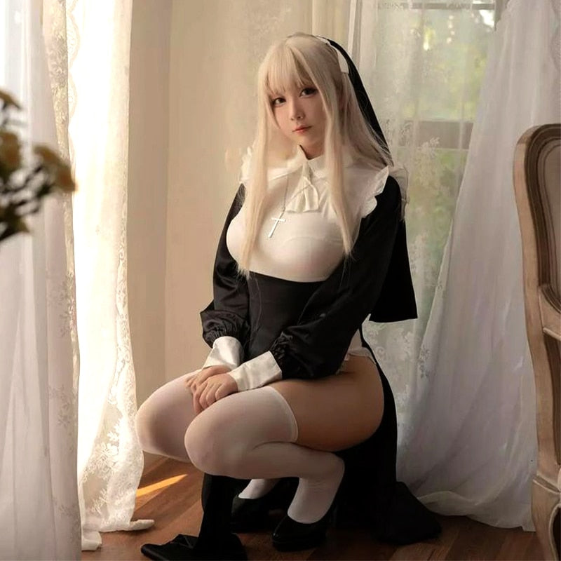 Free Shipping For Sexy Nun Halloween Costume