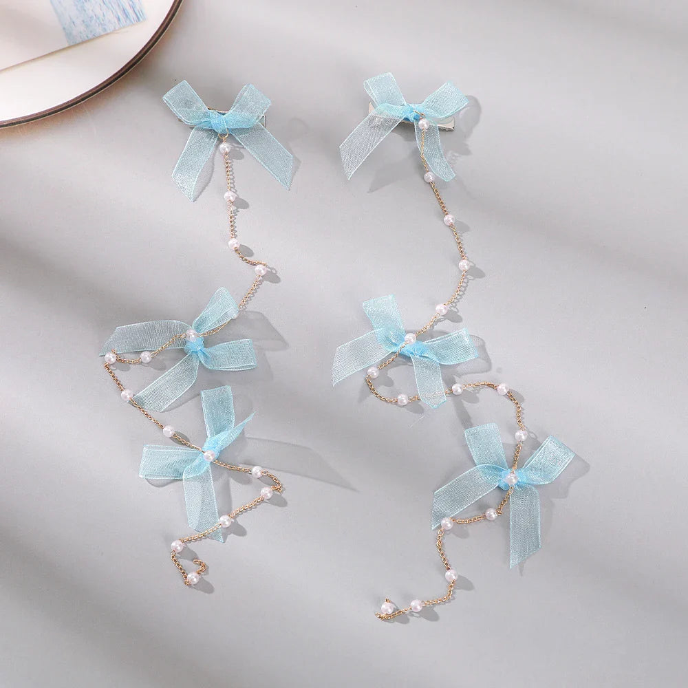 Free shipping for Bow Cute Hairpin Pink Blue Fashion Hair Clips Word Clip For Girls Sweet Travel Styling Tools Hair Accessories Korean Headwear