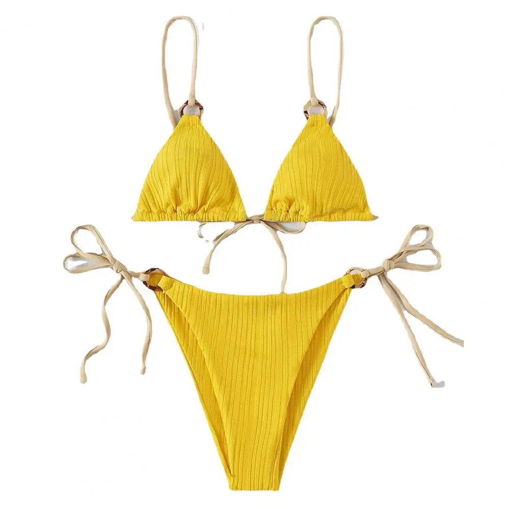 Summer Sizzle - Solid Color Spaghetti Strap Bikini Set (S-XL)