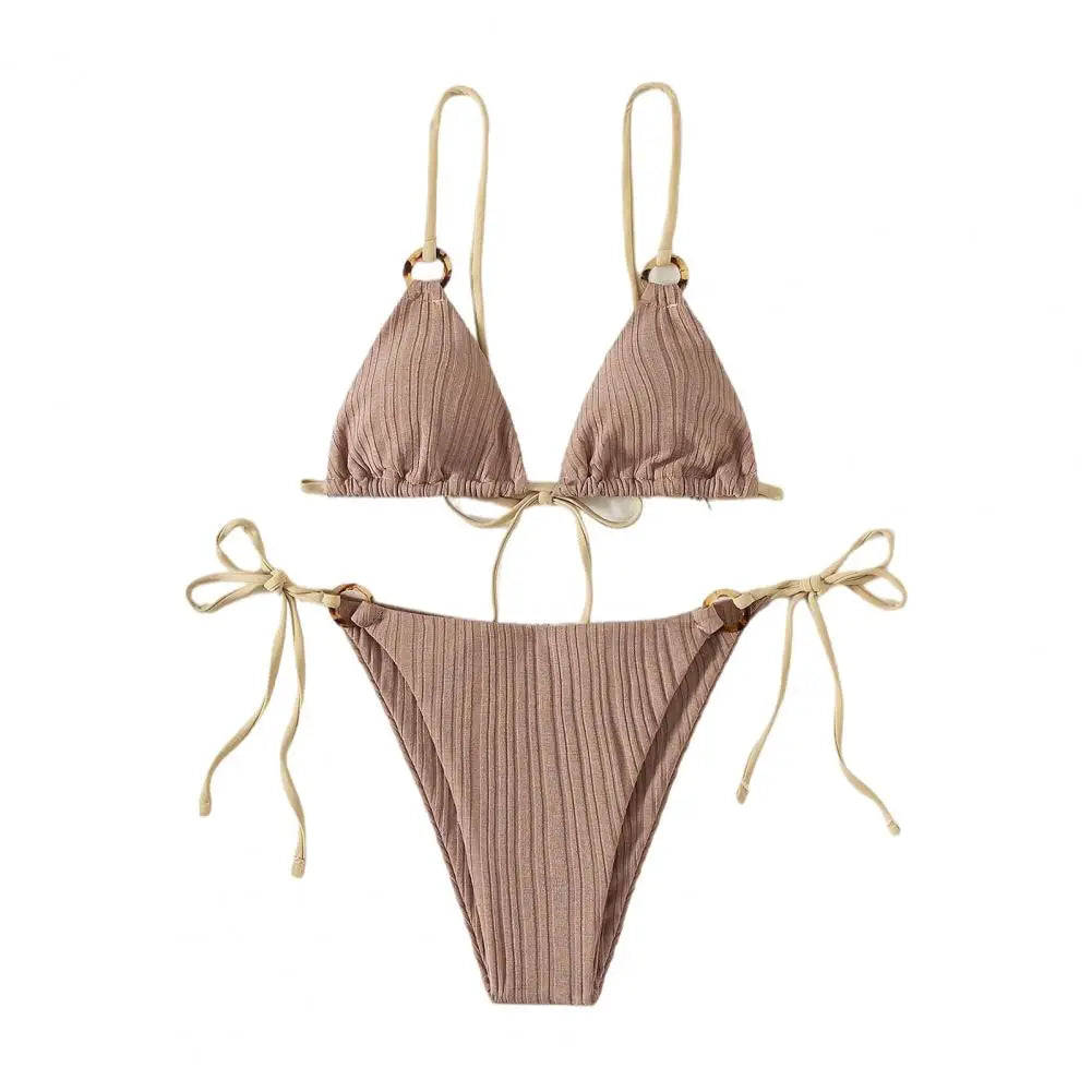 Summer Sizzle - Solid Color Spaghetti Strap Bikini Set (S-XL)