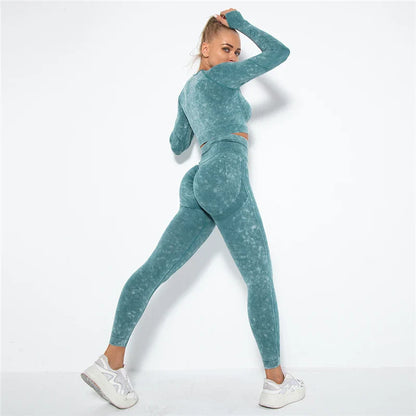 Free Shipping For Seamless Yoga Set - Long Sleeve Crop Top & High Waist Leggings (S-L)