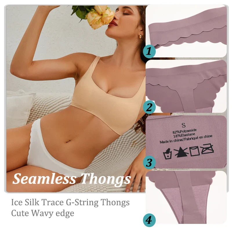 Free Shipping For Seamless Low-Rise Panties - No Trace G-String Thongs (S-XL)