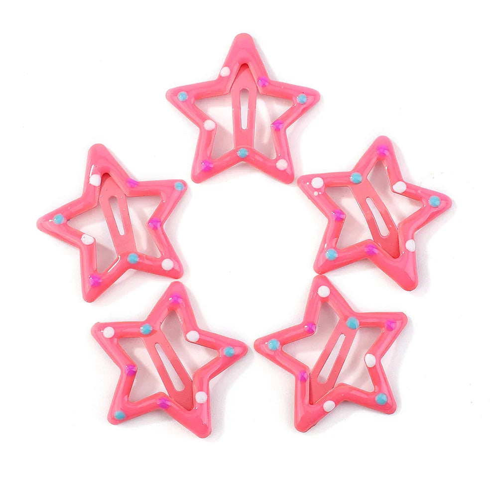 Free shipping for 10Pcs BB Hair Clips Silver Star Y2K  Women Grils Cute Metal Star Hair Clips Side Barrettes Hair Grip Hair Accessories Headwear