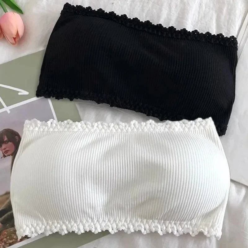 Free shipping for Women Strapless Bra Lace Sexy Tube Top Invisible Push Up Bralette Lady Seamless Underwear Lingerie Summer Chest Wraps Crop Tops