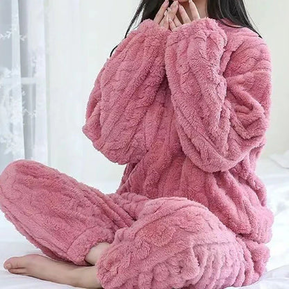 Free Shipping For Cozy Velvet Fleece Pajama Set - Autumn Casual ComFor t