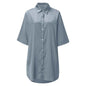 Free Shipping For Solid Color Half Sleeve Nightshirt - Cozy Home Sleepwear (M-2XL)