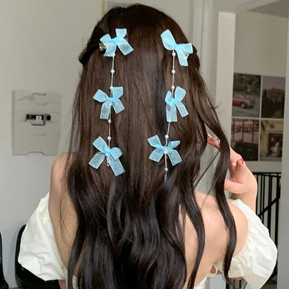 Free shipping for Bow Cute Hairpin Pink Blue Fashion Hair Clips Word Clip For Girls Sweet Travel Styling Tools Hair Accessories Korean Headwear