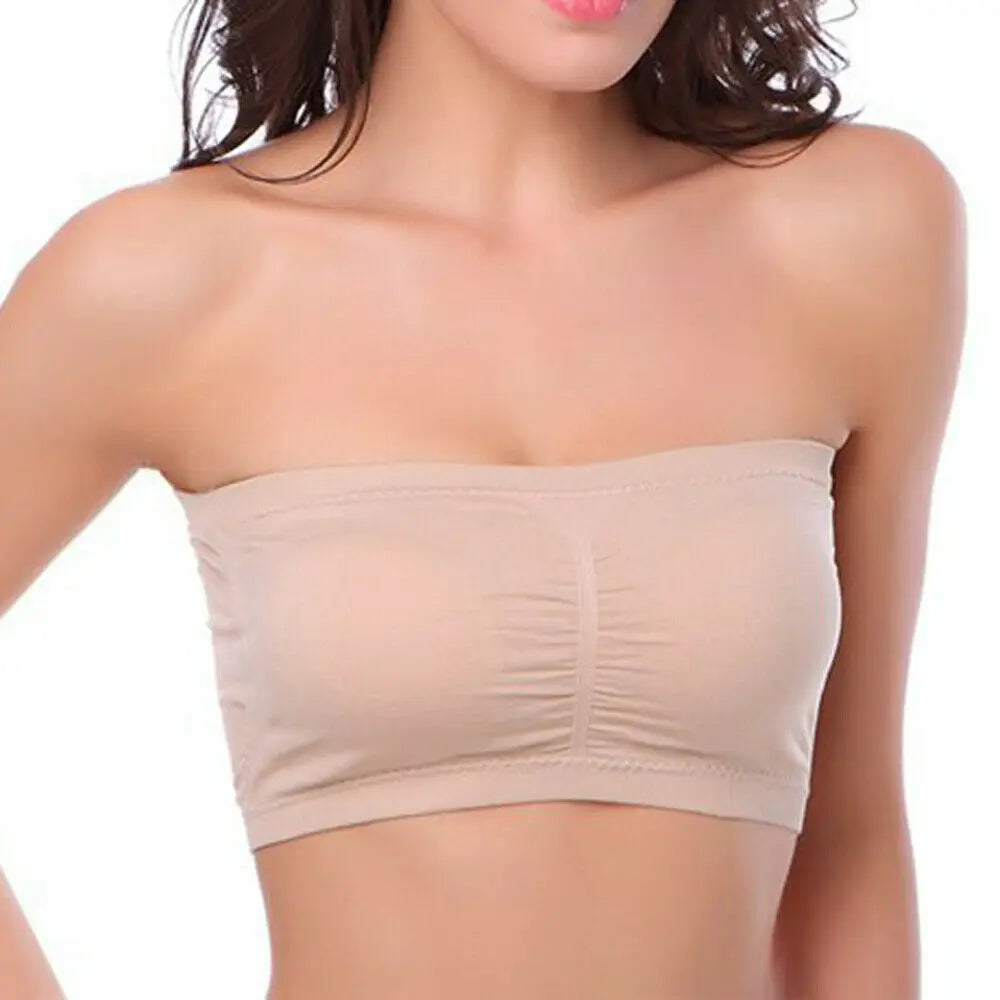 Seamless Bandeau Bra - Double Layered & Removable Padded (S-3XL)