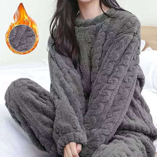 Free Shipping For Cozy Velvet Fleece Pajama Set - Autumn Casual ComFor t