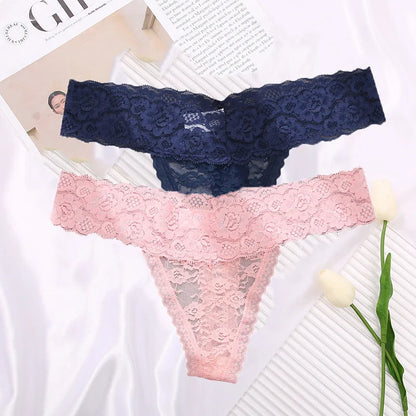 Free Shipping For Flirty Lace Thong Set - 2PCS Floral Underwear for Women (M-XL)