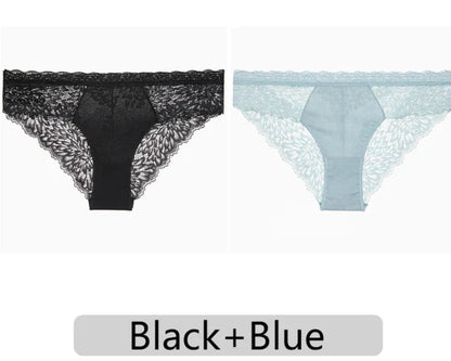 Free Shipping For Trendy Lace Delight - 2Pcs/Set Low-Rise Floral Lace Panties (S-XL)