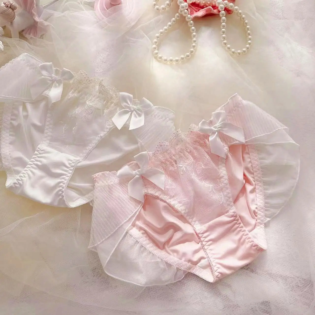 Lace Ruffle Kawaii Doll Romantic Royalcore Princess Lingerie Set