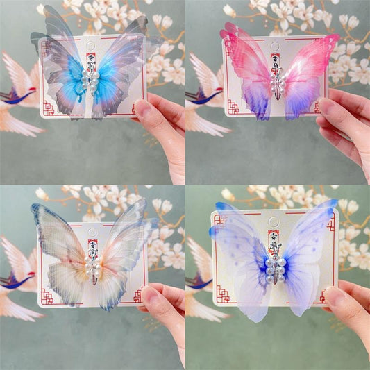 Free Shipping For Hivava Fluttering Gemstone Butterfly Wings Cottagecore Princesscore Fairycore Princesscore Coquette Soft Girl Hair Clip Accessory