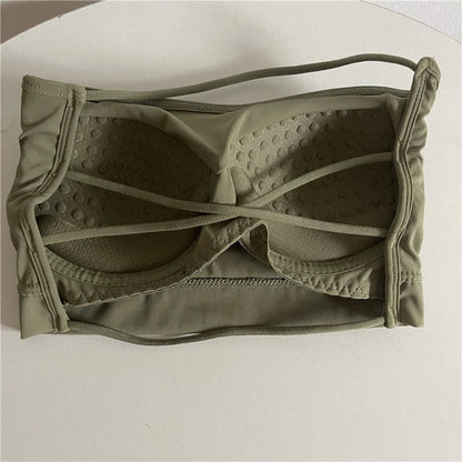 Free shipping for Seamless Tube Top Ice Silk Sexy Wrap Chest For Women Push Up  Bras Strapless Underwear Solid Color  Bralette Lingerie