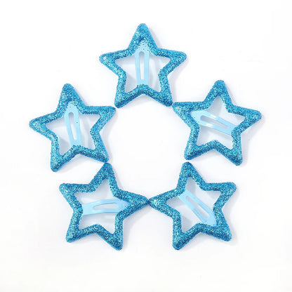 Free shipping for 10Pcs BB Hair Clips Silver Star Y2K  Women Grils Cute Metal Star Hair Clips Side Barrettes Hair Grip Hair Accessories Headwear