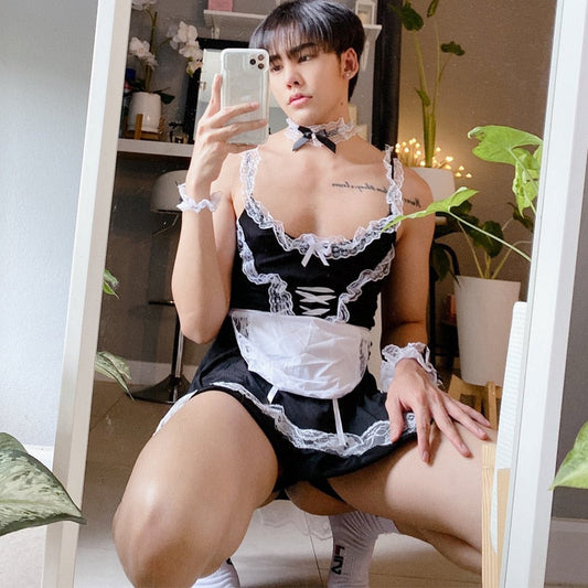 Free Shipping For Male French Maid Outfit