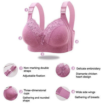 Luxurious Lace - Large Size Push-Up Bra with Breathable Comfort and Adjustable Fit