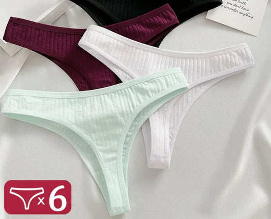 Free Shipping For Cotton Thongs- G-String Women's Underwear 6PCS (S-XL)