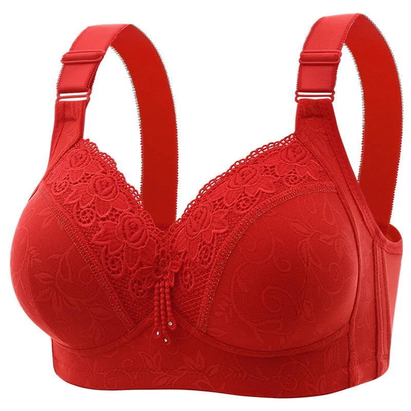 Luxurious Lace - Large Size Push-Up Bra with Breathable Comfort and Adjustable Fit