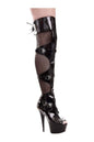 Free Shipping For TASHA Thigh Boot  | Black Patent